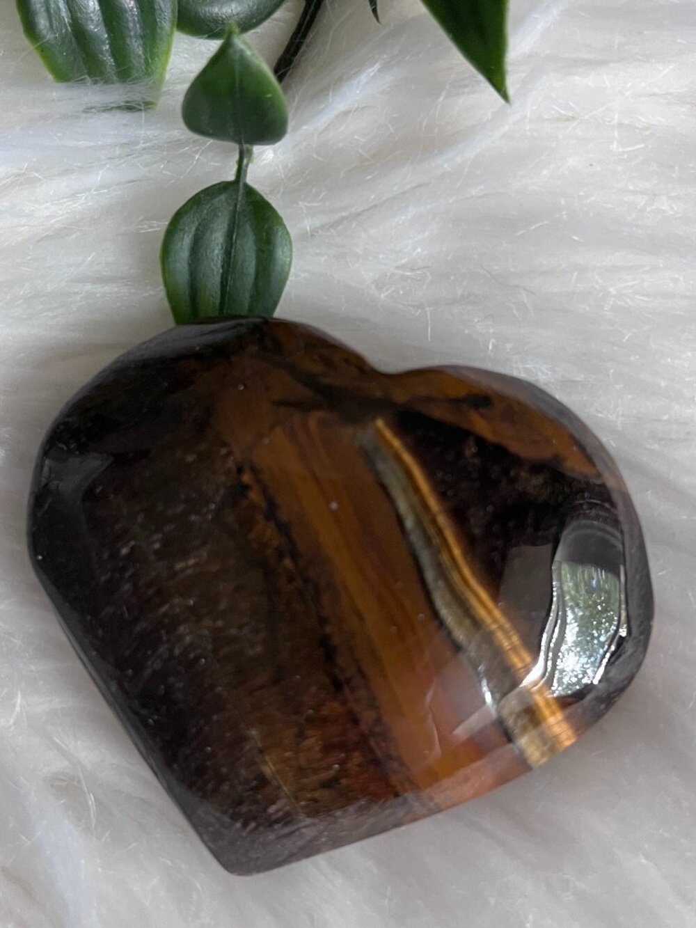 Gold Tiger Eye Crystal Palm Heart